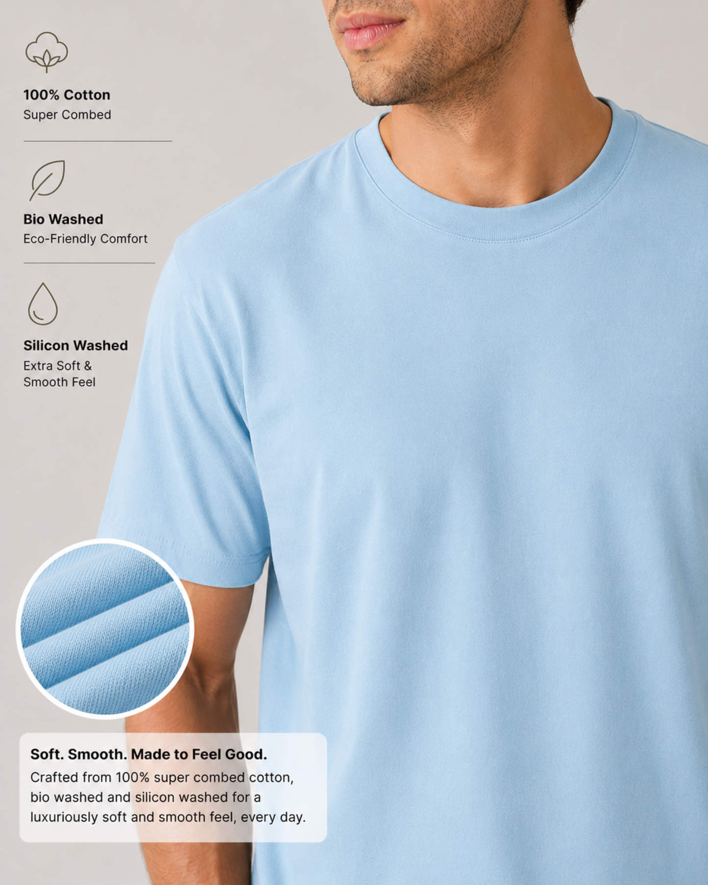 Regular Tee- Powder Blue