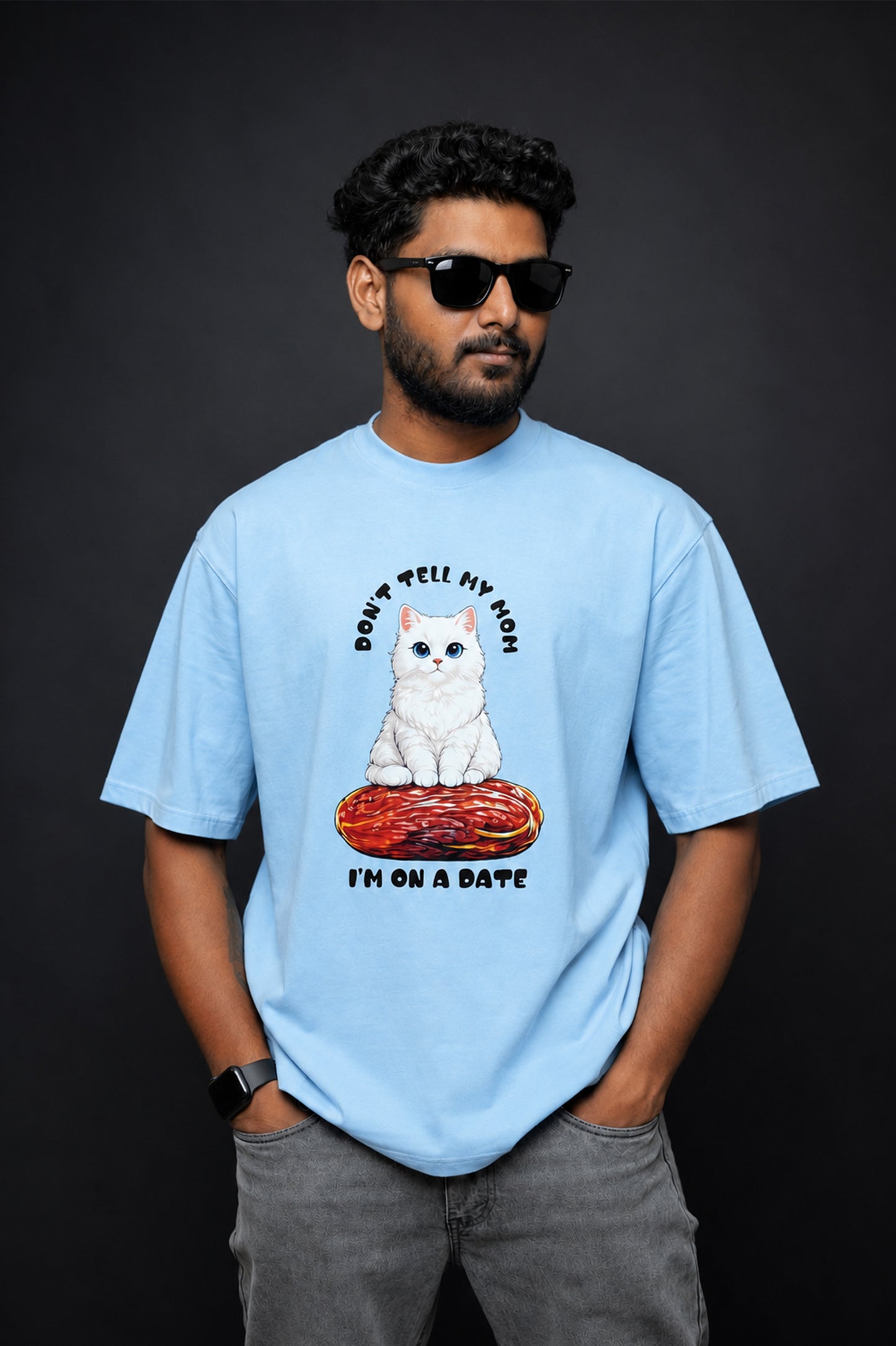 Oversized Tee: Powder Blue